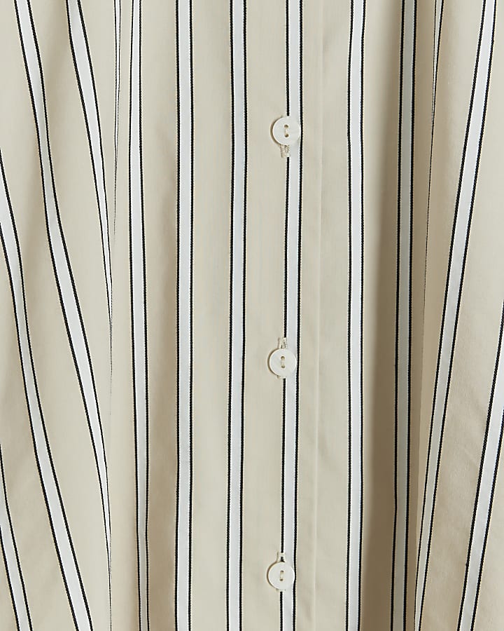 Beige Stripe Long Sleeve Shirt