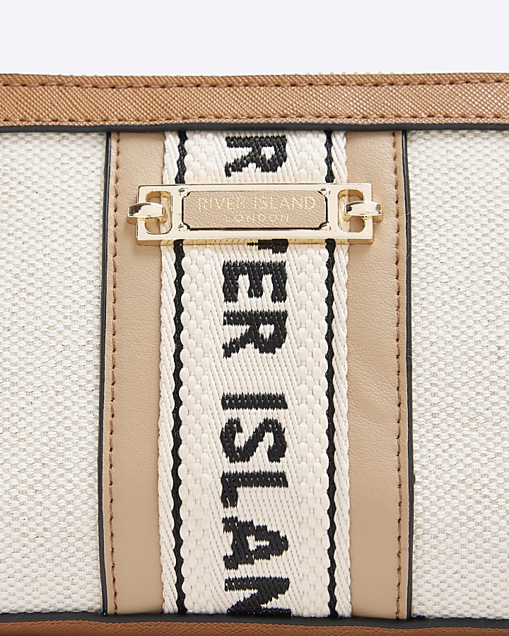 Beige RI monogram cross body bag