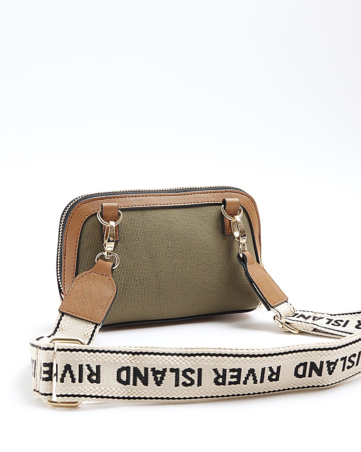 Khaki small Logo Cross Body Bag