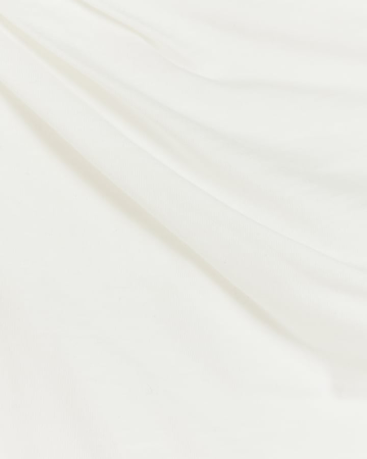 White drape cowl neck top