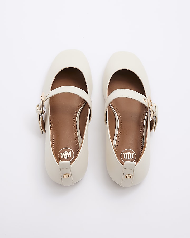 Cream Mary Jane Ballet Pumps