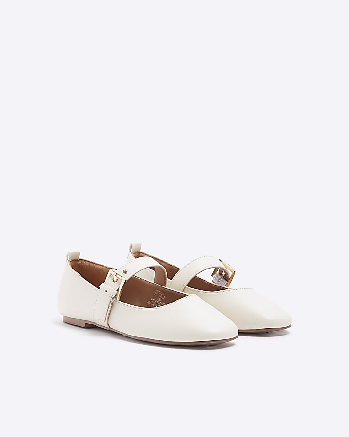 Cream Mary Jane Ballet Pumps