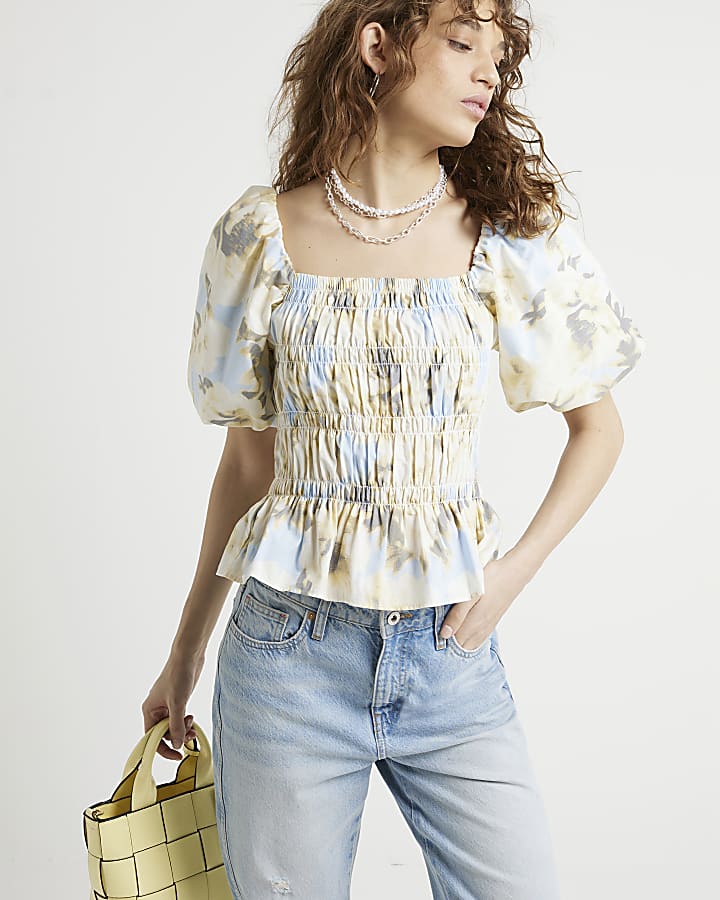 River island yellow top online