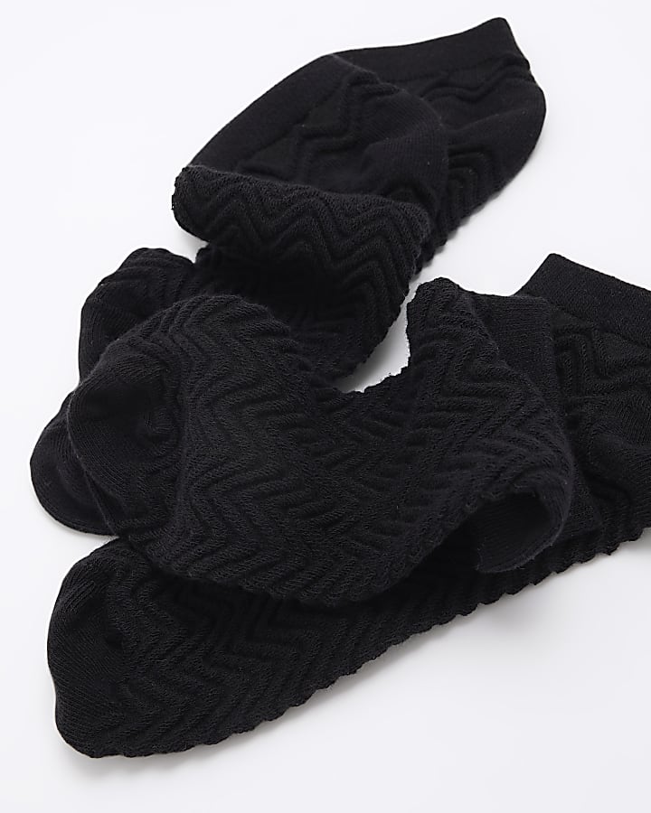Black zig zag 2 Pack Trainer Socks