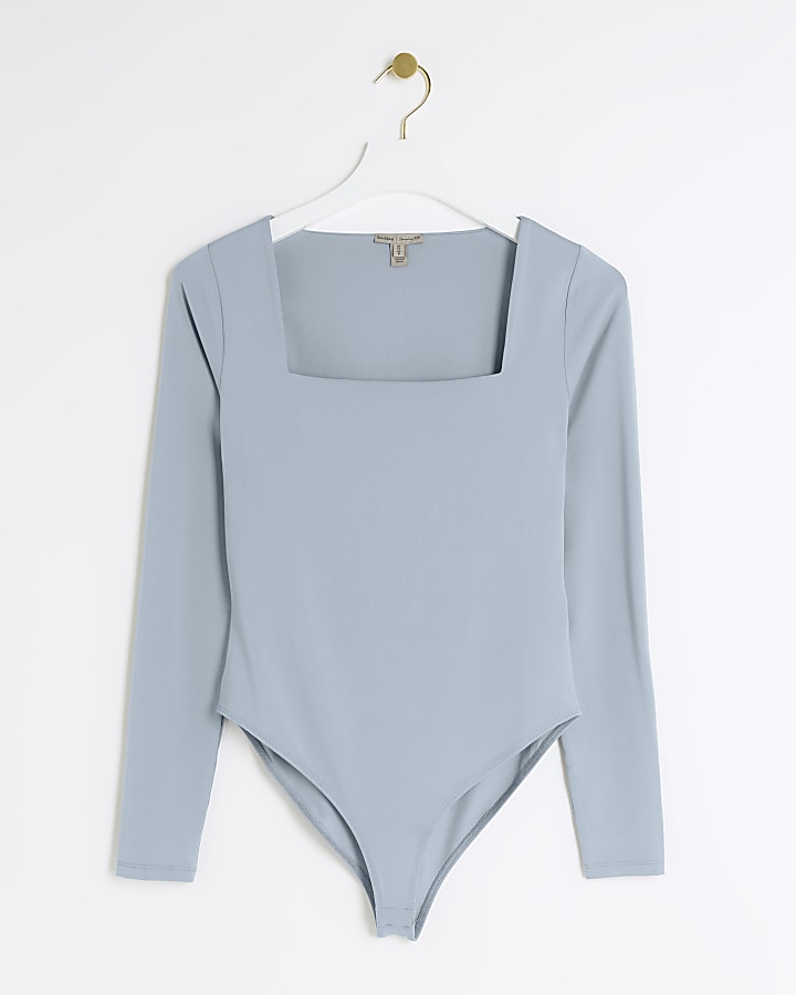 Blue long sleeve bodysuit