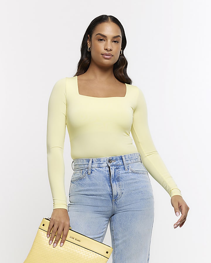 Yellow long sleeve bodysuit River Island