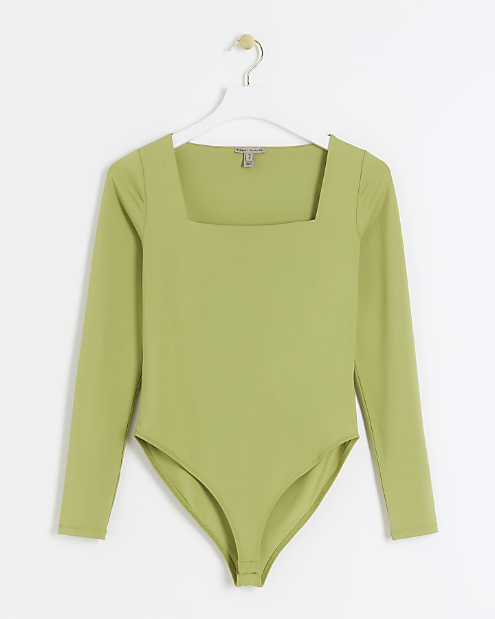 Green long sleeve bodysuit