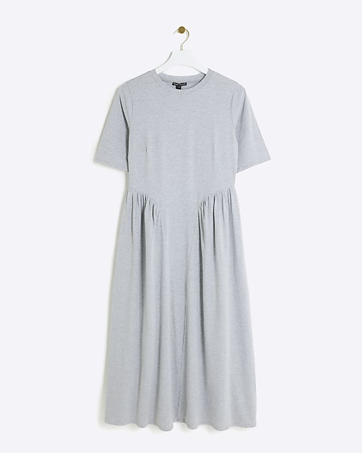 Grey t-shirt midi dress
