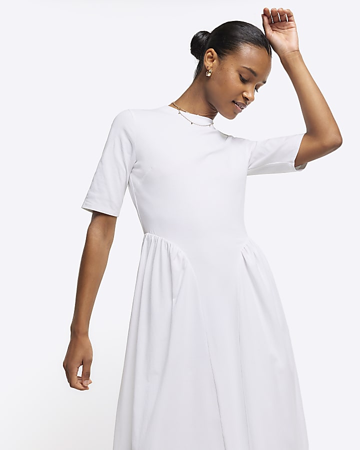 White t-shirt midi dress