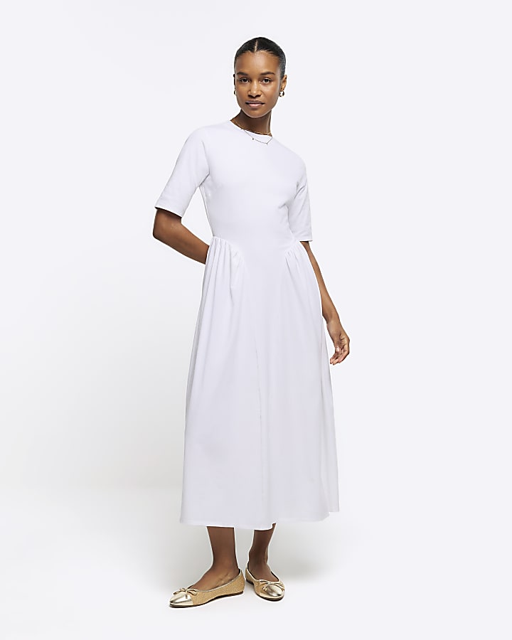 White t-shirt midi dress