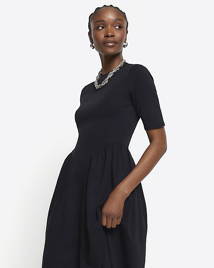 Black T-shirt Midi Dress