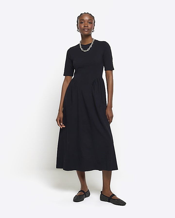 Black T-shirt Midi Dress