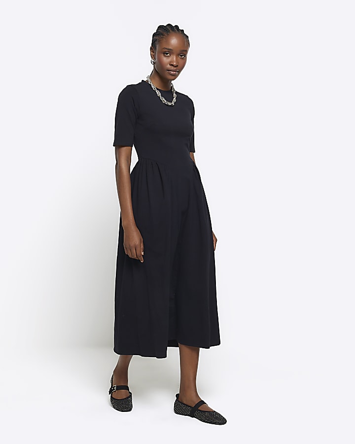 Black T-shirt Midi Dress