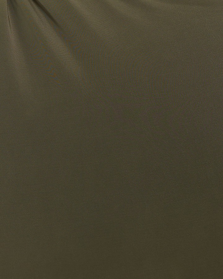 Green one shoulder hardware detail jumpsuit