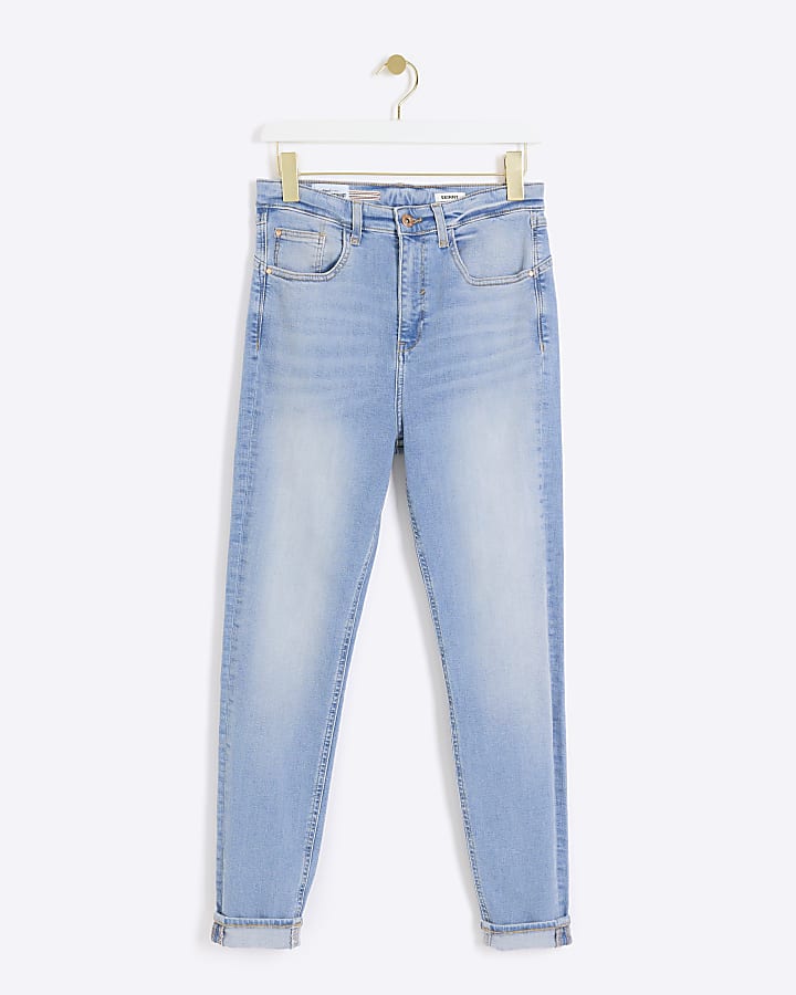 Blue high waisted bum sculpt skinny jeans