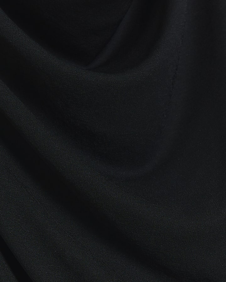 Plus Black Cowl Neck Tank Top
