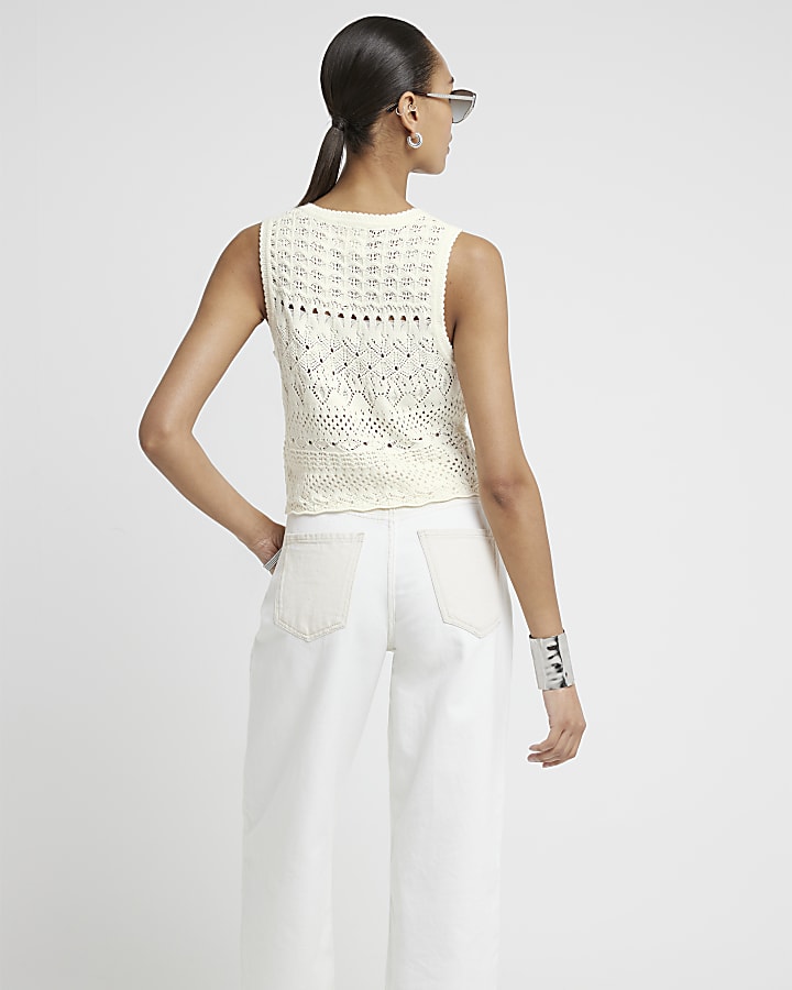 White crochet waistcoat