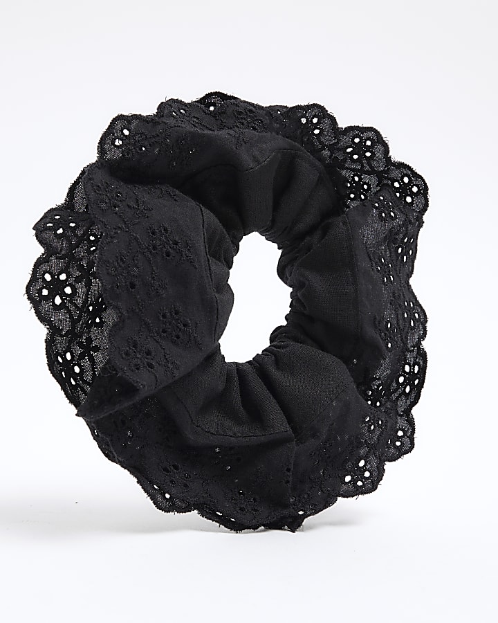 Black broderie Hair Scrunchie