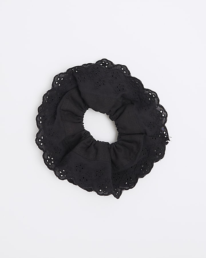 Black broderie Hair Scrunchie