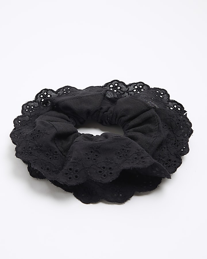 Black broderie Hair Scrunchie