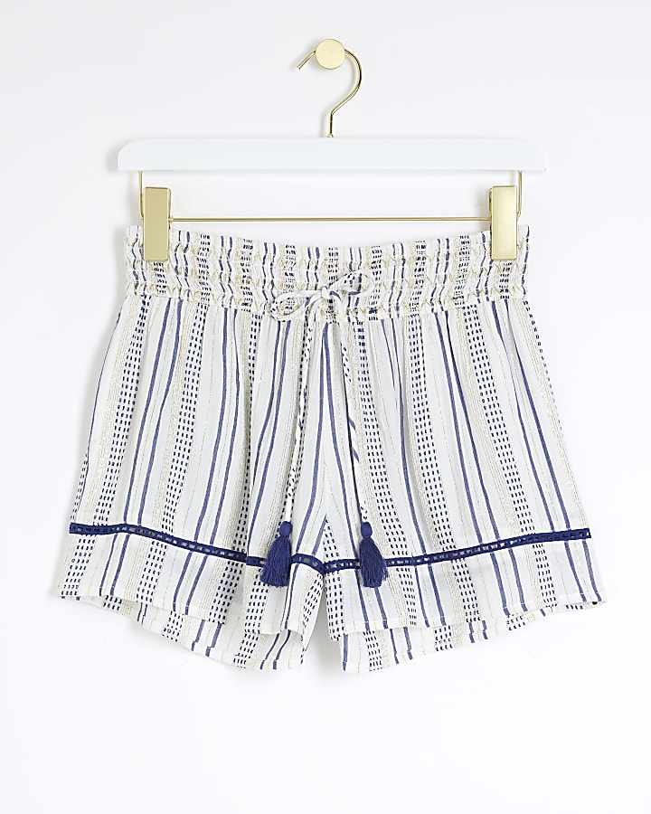 Blue stripe beach shorts