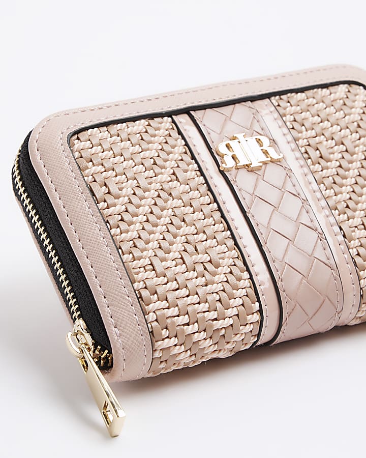 Pink chevron weave purse