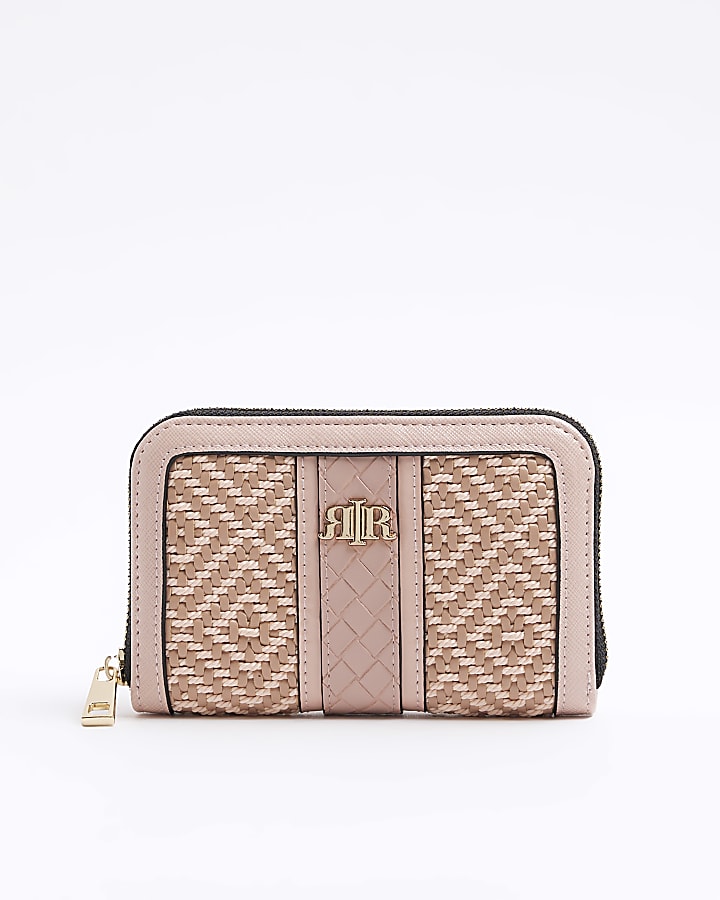 Pink chevron weave purse