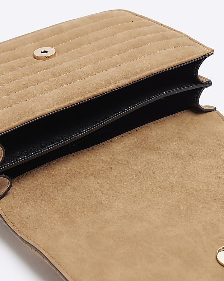 Light Brown quilted chain shoulder bag