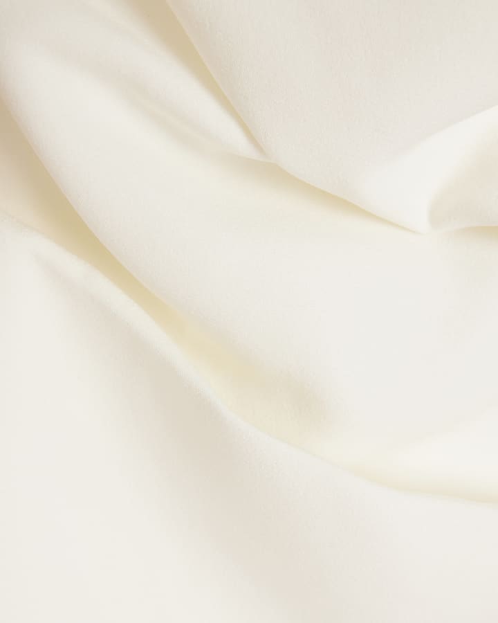 White ruched open back bodycon midi dress
