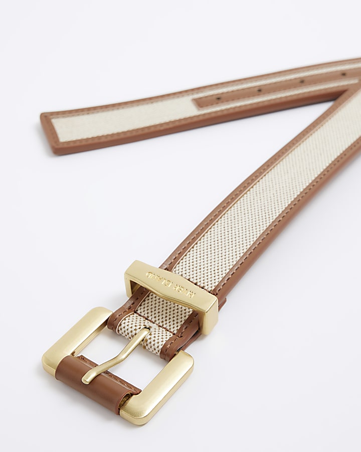 Brown Canvas Buckle Belt