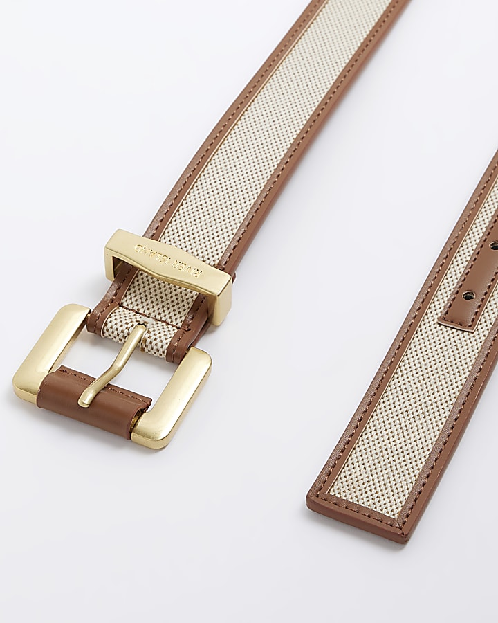 Brown Canvas Buckle Belt