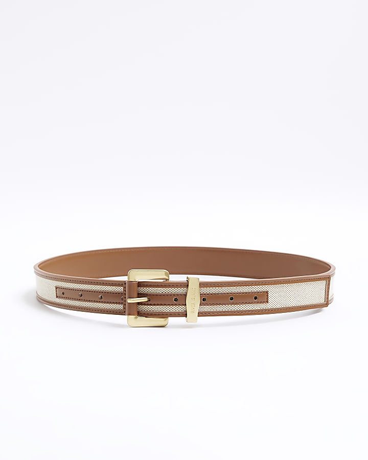 Brown Canvas Buckle Belt