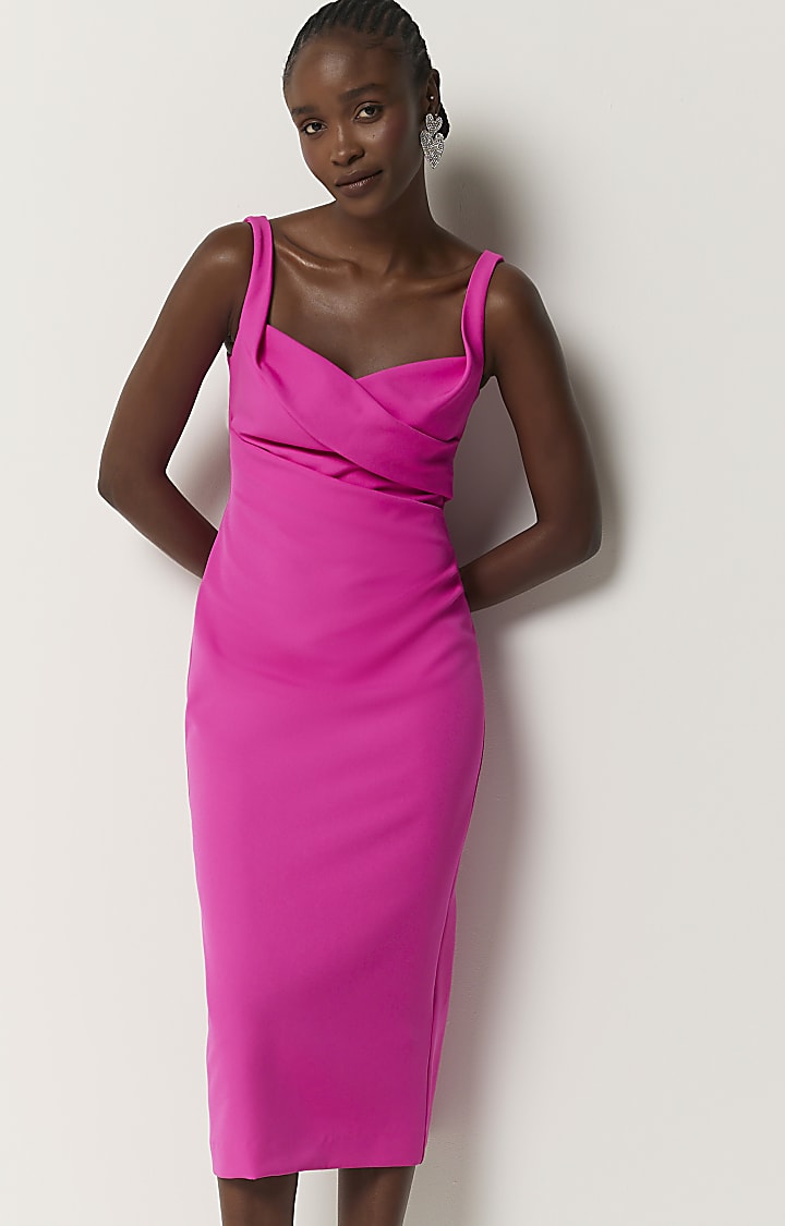 Pink open back dress hotsell