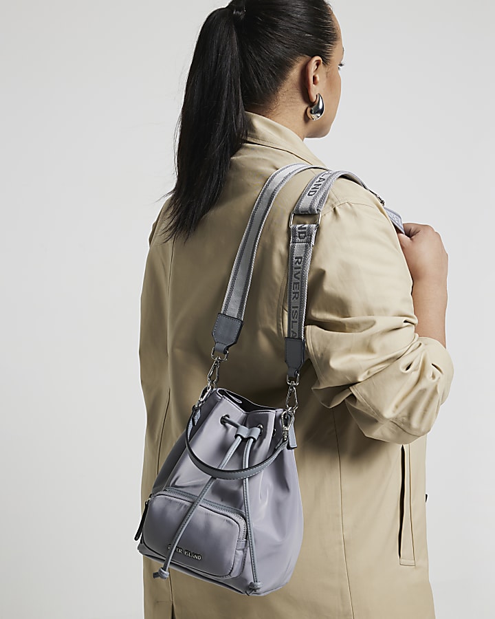 Grey bucket bag River Island