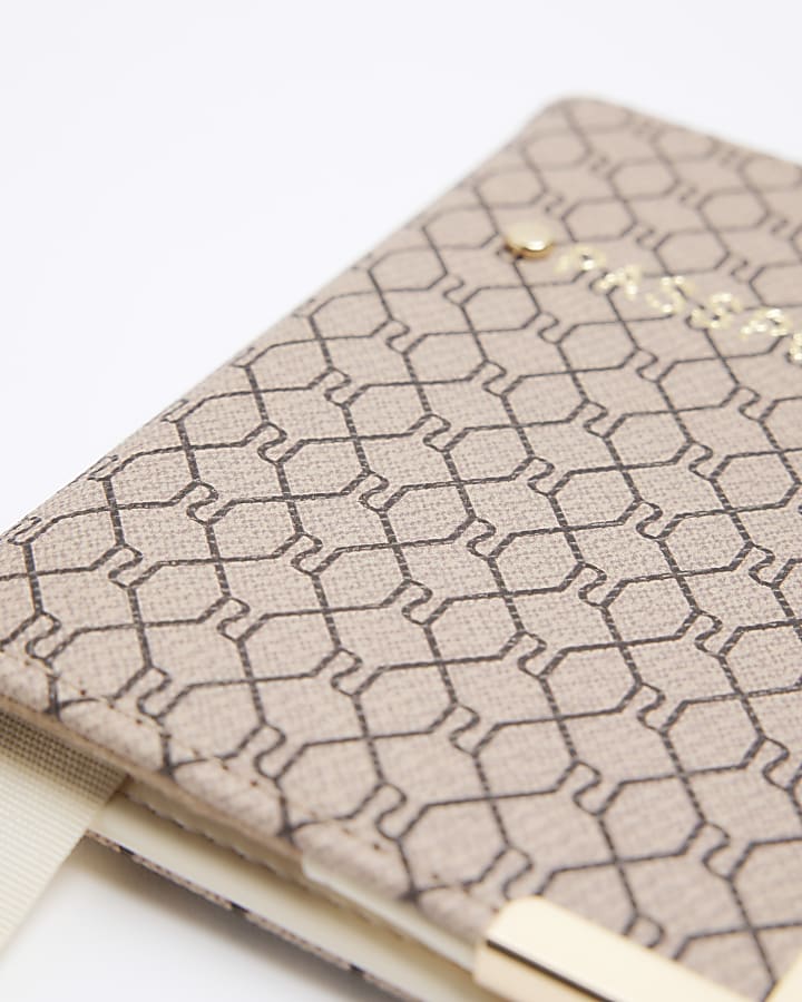 Brown RI monogram passport cover