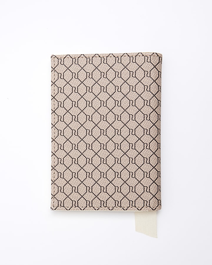 Brown RI monogram passport cover