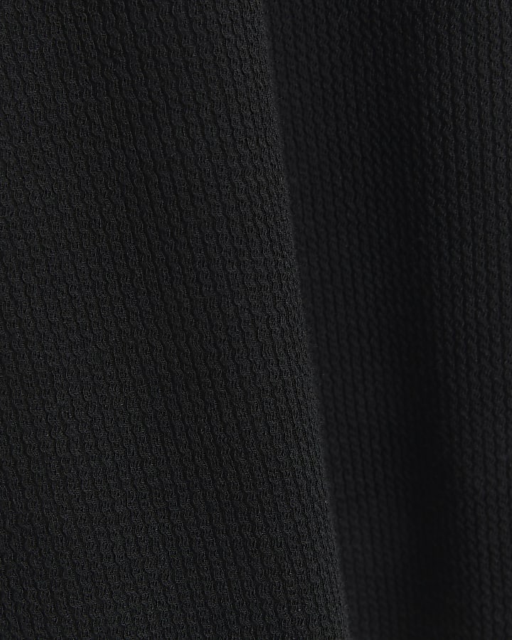 Black Rib Halter Neck Top