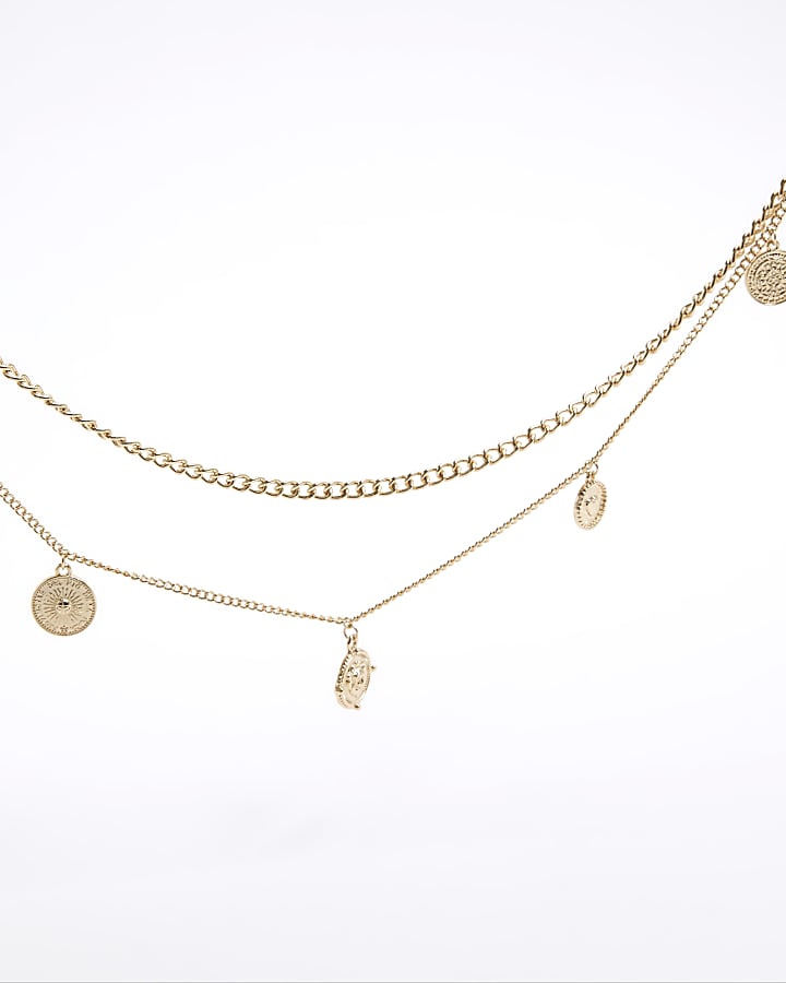 Gold Coin Multirow Body Chain