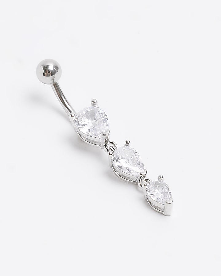 Silver Stainless Steel Belly Bar