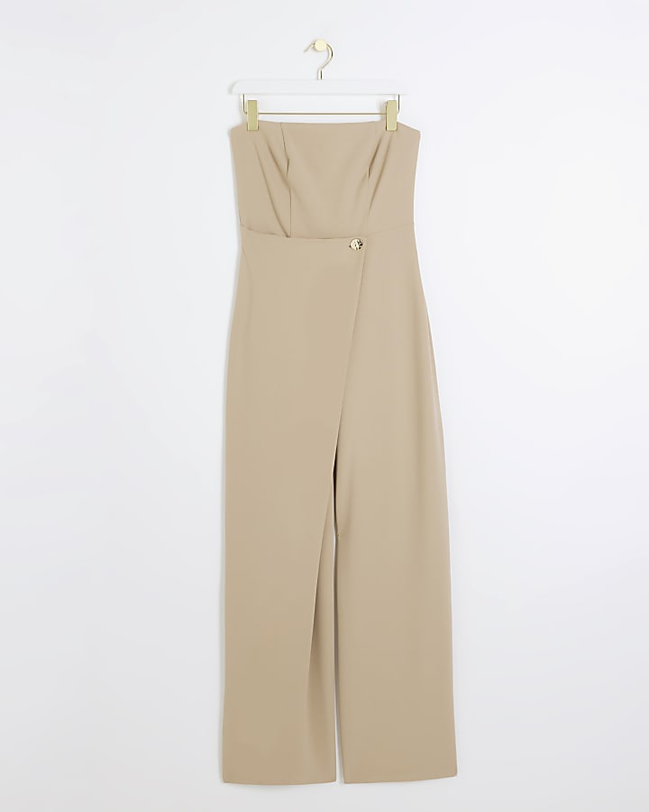 Stone wrap bandeau jumpsuit