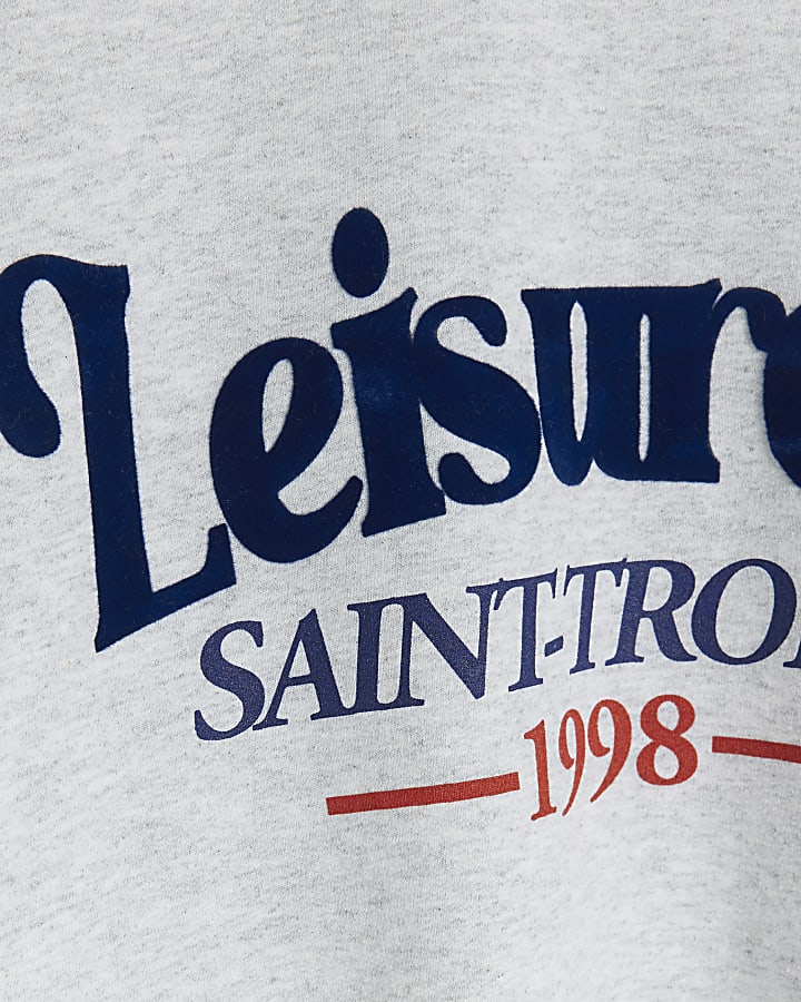 Grey embossed graphic sweatshirt