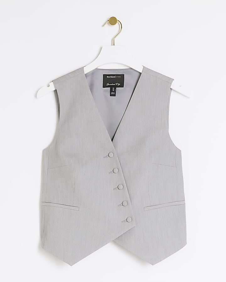 Grey asymmetric waistcoat
