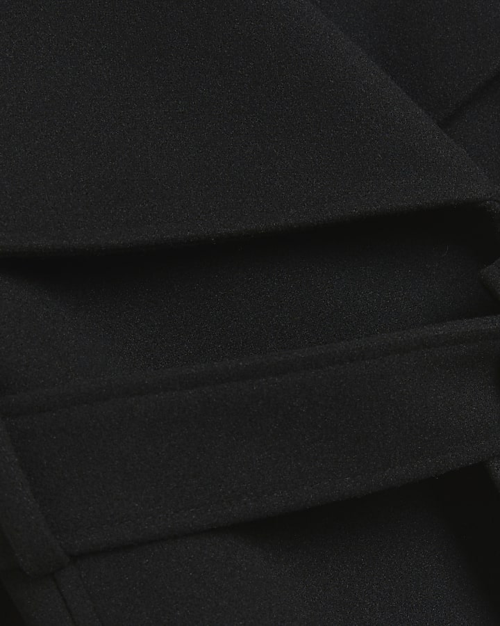 Black belted wrap coat