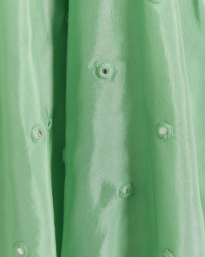 Green embellished plunge beach maxi dress