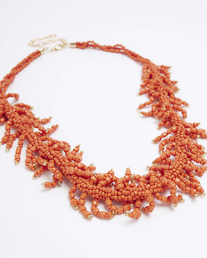 Orange Beaded Necklace