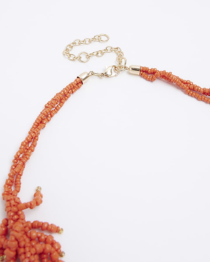 Orange Beaded Necklace