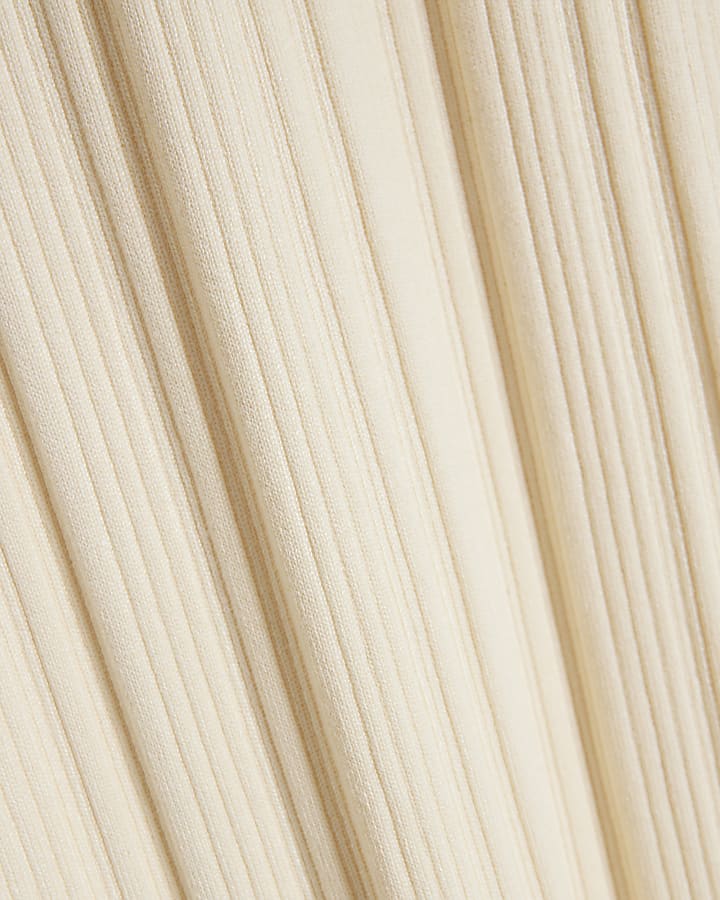 Cream ribbed bodycon maxi dress