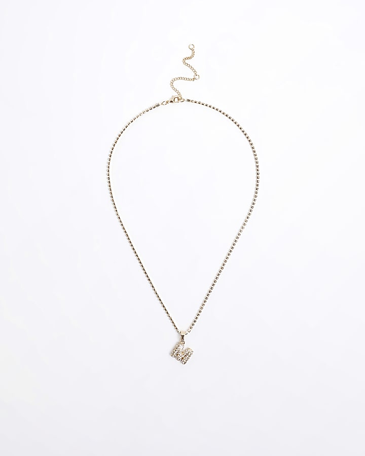 Gold M initial necklace
