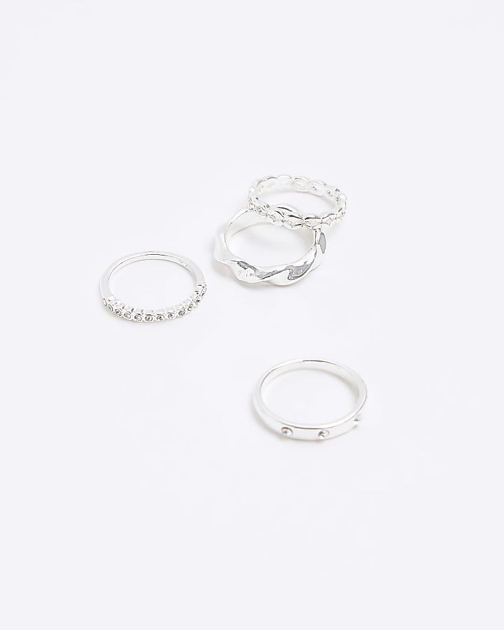 Silver Band Ring Multipack