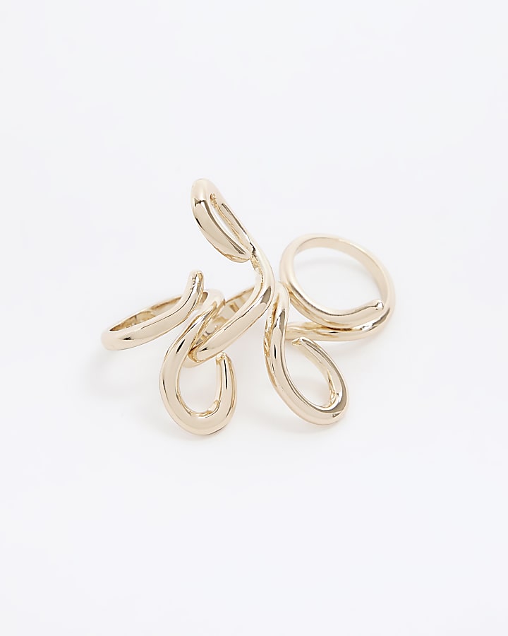 Gold swirl rings multipack